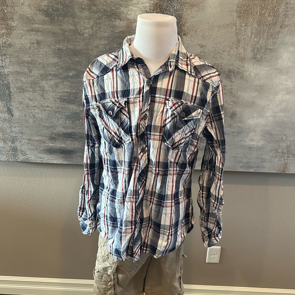 Men’s BKE Plaid Button-Front Shirt
